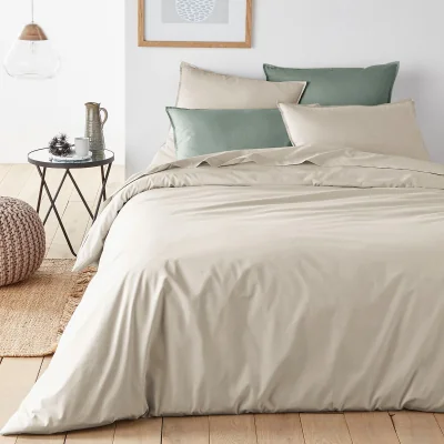 La Redoute Plain 100% Organic Cotton Percale 200 Thread Count Duvet Cover
