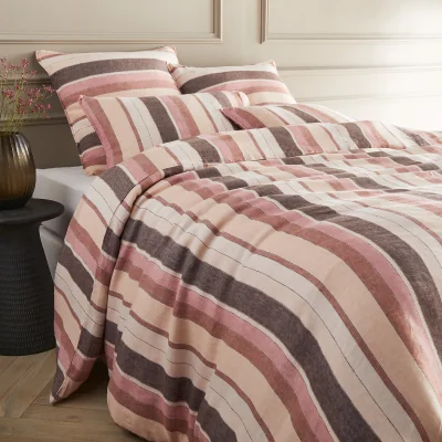 La Redoute Calla Striped Dyed Woven 100% Washed Linen Duvet Cover