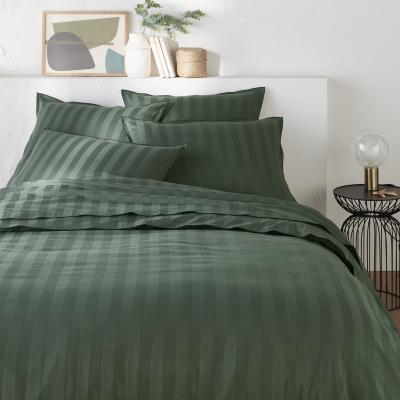 La Redoute Victor Striped 100% Washed Cotton Satin 300 Thread Count Duvet Cover