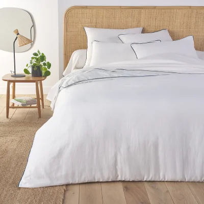 La Redoute Lior Stiped Cotton Linen Blend Duvet Cover