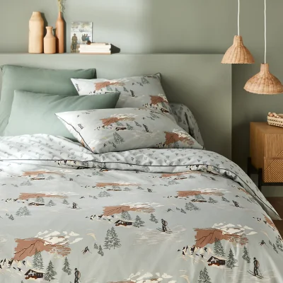 La Redoute Orvaz Alpine 100% Cotton Percale 200 Thread Count Duvet Cover