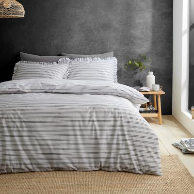La Redoute Style Sisters Frill Stripe Cotton Duvet Cover Set