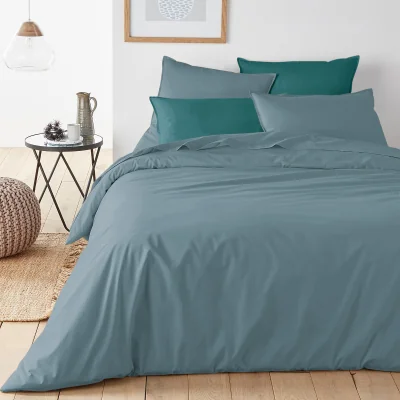 La Redoute Plain Organic 100% Cotton Percale 200 Thread Count Duvet Cover