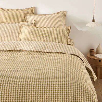 La Redoute Cottage Absinthe Cotton Seersucker Duvet Cover