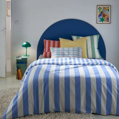 La Redoute Hendaye Blue Striped 100% Cotton Duvet Cover