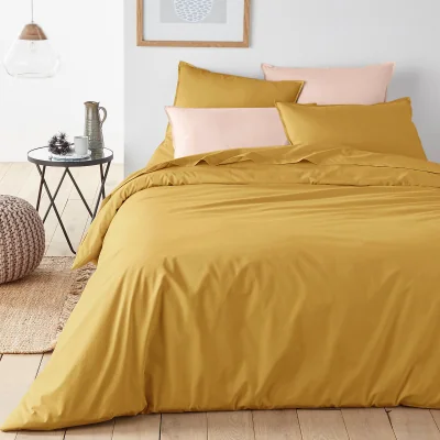 La Redoute Plain 100% Organic Cotton Percale 200 Thread Count Duvet Cover