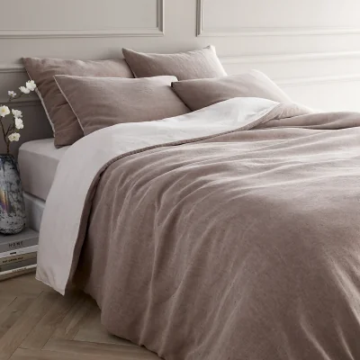 La Redoute Antona Two-Tone Linen Cotton Blend Duvet Cover
