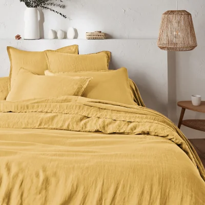 La Redoute Linot Plain 100% Washed Linen Duvet Cover
