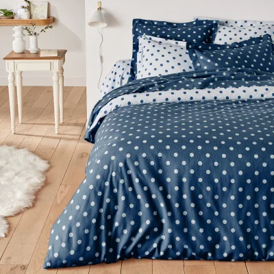 La Redoute Clarisse Polka Dot 100% Cotton Flannel Duvet Cover