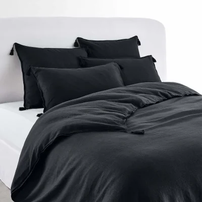 La Redoute Carly Tassel 100% Washed Linen Duvet Cover