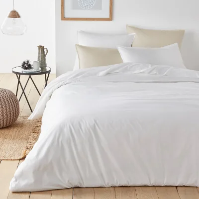 La Redoute Plain 100% Organic Cotton Percale 200 Thread Count Duvet Cover