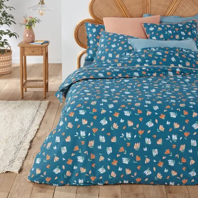 La Redoute Primerose Floral 100% Cotton Percale 200 Thread Count Duvet Cover