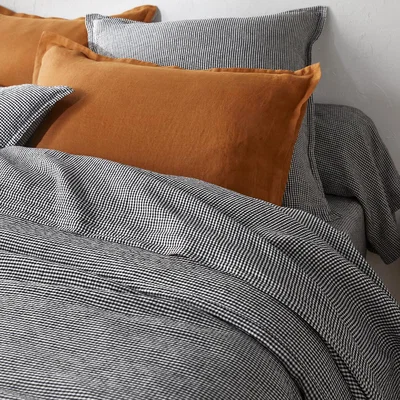 La Redoute Linot Carreaux 100% Washed Linen Duvet Cover
