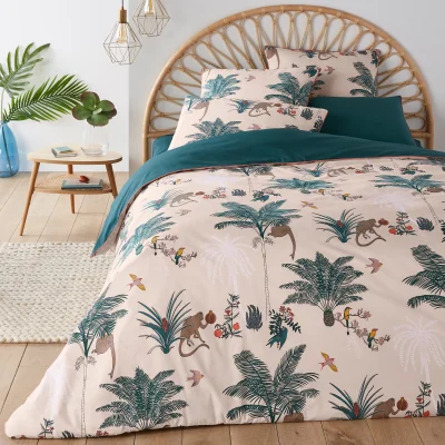 La Redoute Carmen Jungle 100% Cotton Percale 200 Thread Count Duvet Cover
