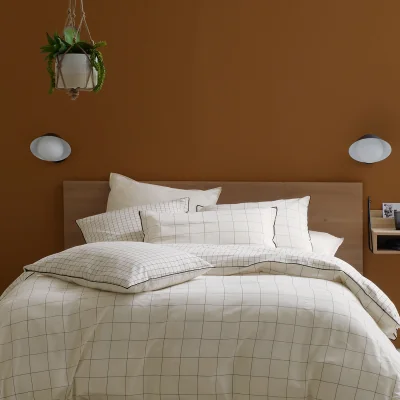 La Redoute Basile Checked 100% Washed Cotton Duvet Cover