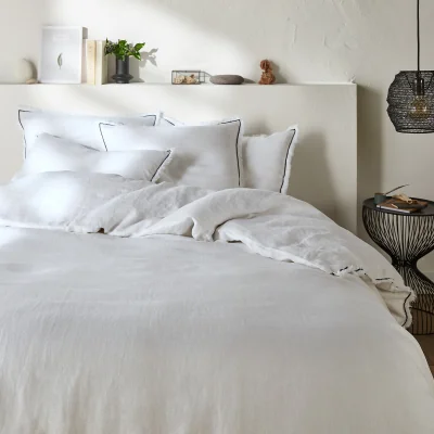La Redoute Menorca Fringed 100% Washed Linen Duvet Cover