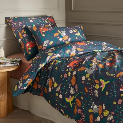 La Redoute Jangal Exotic Animal 100% Organic Cotton 400 Thread Count Duvet Cover