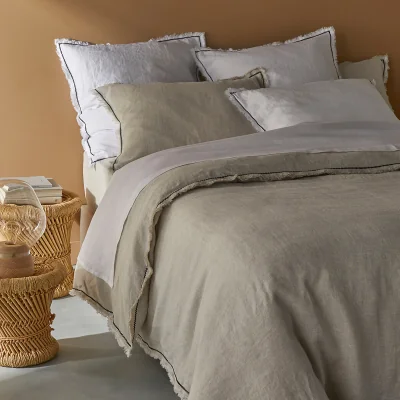 La Redoute Menorca Fringed 100% Washed Linen Duvet Cover