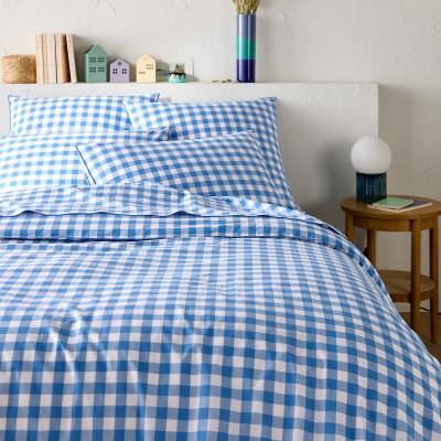 La Redoute Veldi Blue Gngham 100% Cotton Duvet Cover