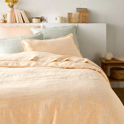 La Redoute Limona Striped Washed Linen Duvet Cover