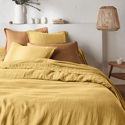 La Redoute Linot Plain 100% Washed Linen Duvet Cover