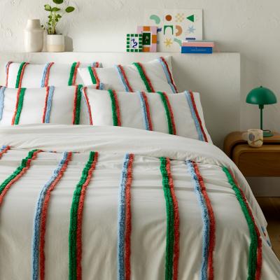 La Redoute Neil Striped Tufted 100% Cotton Duvet Cover