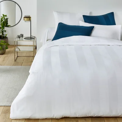 La Redoute Striped Cotton Satin 300 Thread Count Duvet Cover