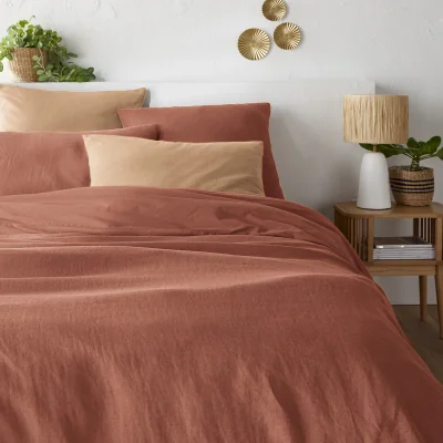 La Redoute Annaba Two-Sided Washed Linen & Cotton Duvet Cover
