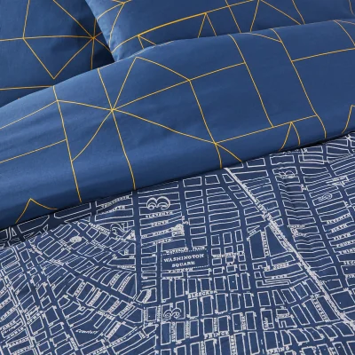 La Redoute Dwight Geometric New York 100% Cotton Duvet Cover