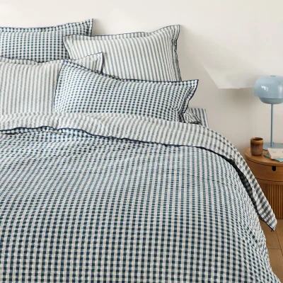 La Redoute Cottage Blue Cotton Seersucker Duvet Cover