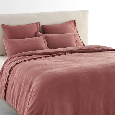 La Redoute Estavelle Fringed 100% Washed Linen Duvet Cover