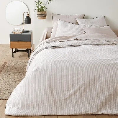 La Redoute Lior Stiped Cotton Linen Blend Duvet Cover