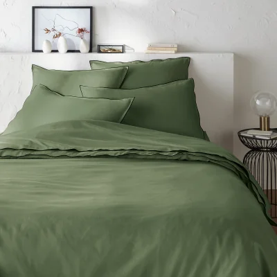 La Redoute Victor Plain Washed Cotton Satin 300 Thread Count Duvet Cover