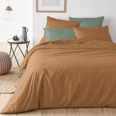 La Redoute Plain 100% Organic Cotton Percale 200 Thread Count Duvet Cover