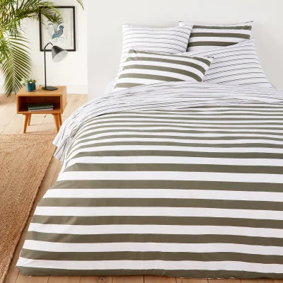 La Redoute Canyon Striped 100% Cotton Duvet Cover