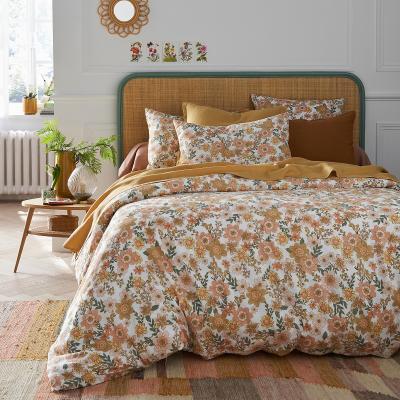La Redoute Rosemary Floral Cotton and Washed Linen Duvet Cover