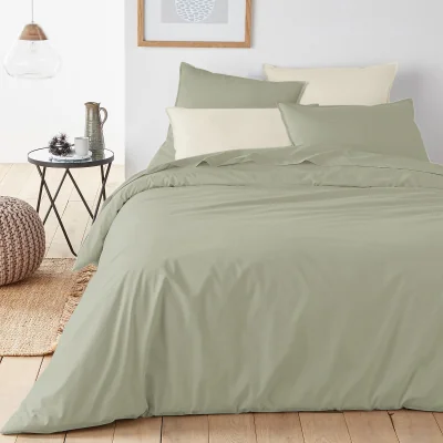 La Redoute Plain 100% Organic Cotton Percale 200 Thread Count Duvet Cover