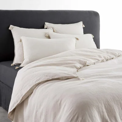 La Redoute Carly Tassel 100% Washed Linen Duvet Cover