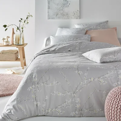 La Redoute Natsumi Floral 100% Cotton Satin 200 Thread Count Duvet Cover