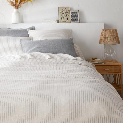 La Redoute Linot Striped 100% Washed Linen Duvet Cover