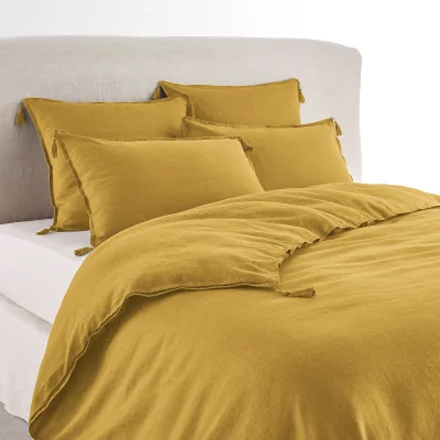La Redoute Carly Tassel 100% Washed Linen Duvet Cover