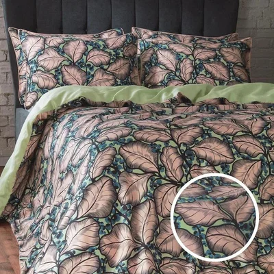 La Redoute Magali Cascading Leaf 200 Thread Count Cotton Sateen Duvet Cover & Pillowc