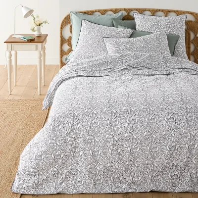 La Redoute Leafbird Floral 100% Washed Cotton Duvet Cover
