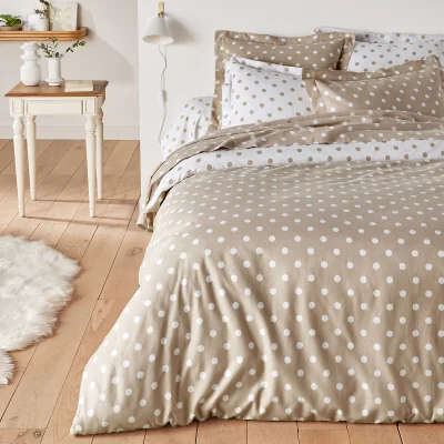 La Redoute Clarisse Polka Dot 100% Cotton Flannel Duvet Cover