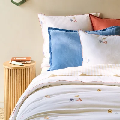 La Redoute Somero Embroidered Cotton Vintage Duvet Cover
