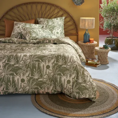 La Redoute Feodor Jungle 100% Cotton Percale 200 Thread Count Duvet Cover