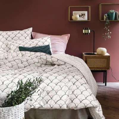 La Redoute Elka Scale Print 100% Cotton Percale 200 Thread Count Duvet Cover