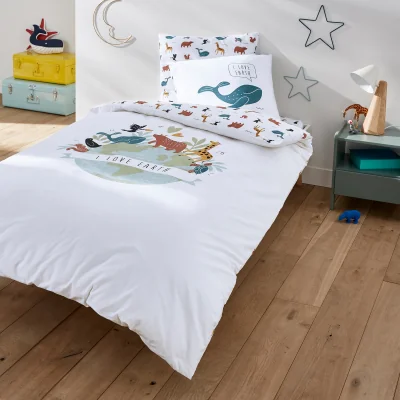La Redoute Earth Animal 100% Organic Cotton Duvet Cover