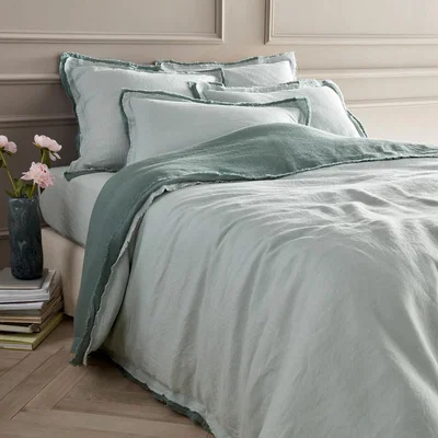 La Redoute Alhanasia Double Fringe 100% Washed Linen Duvet Cover