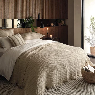 Layered Lounge Porto White Cotton Bedlinen Duvet Cover